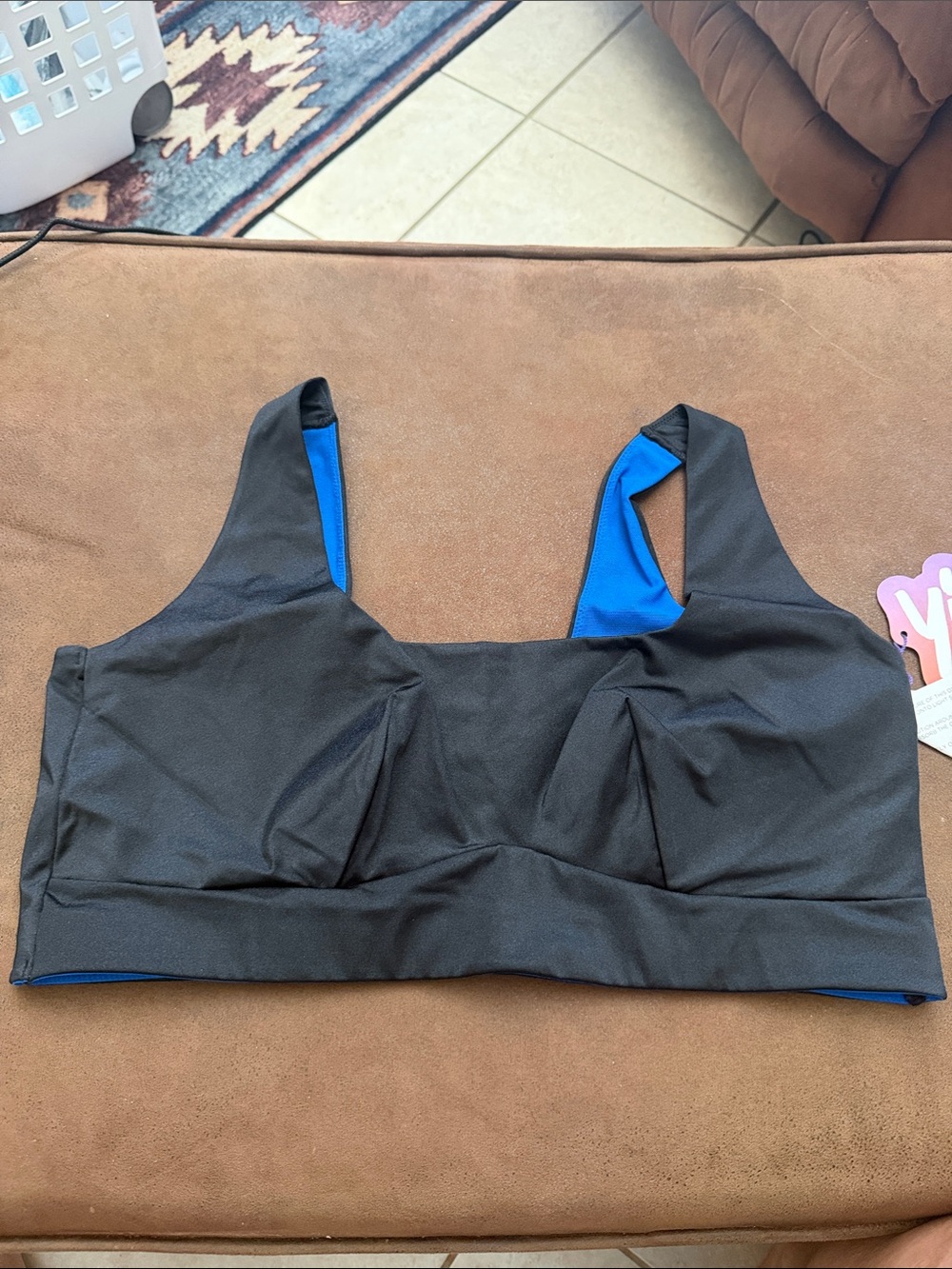 YITTY Black Sports Bralette with Blue Lining